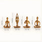 Lot de 4 Figurines de Yoga en Bronze Doré