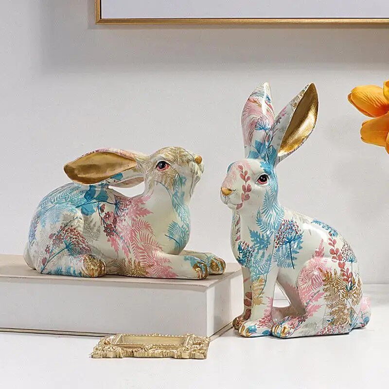 Sculpture de Lapin de Pâques - Faite à la Main et Tendance