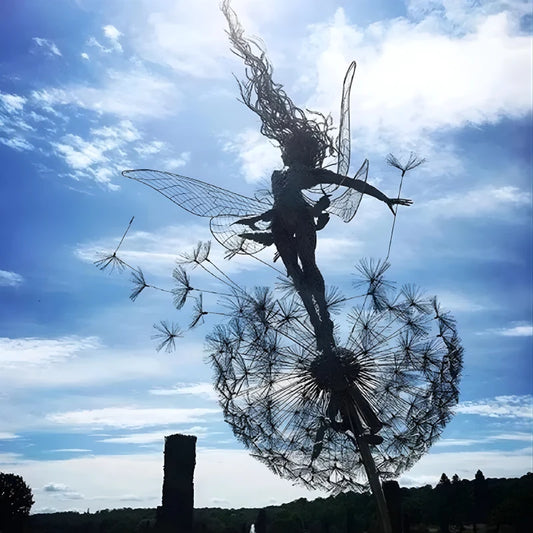 Sculptures de Fées de la Forêt | Grande Sculpture de Pissenlit Féerique