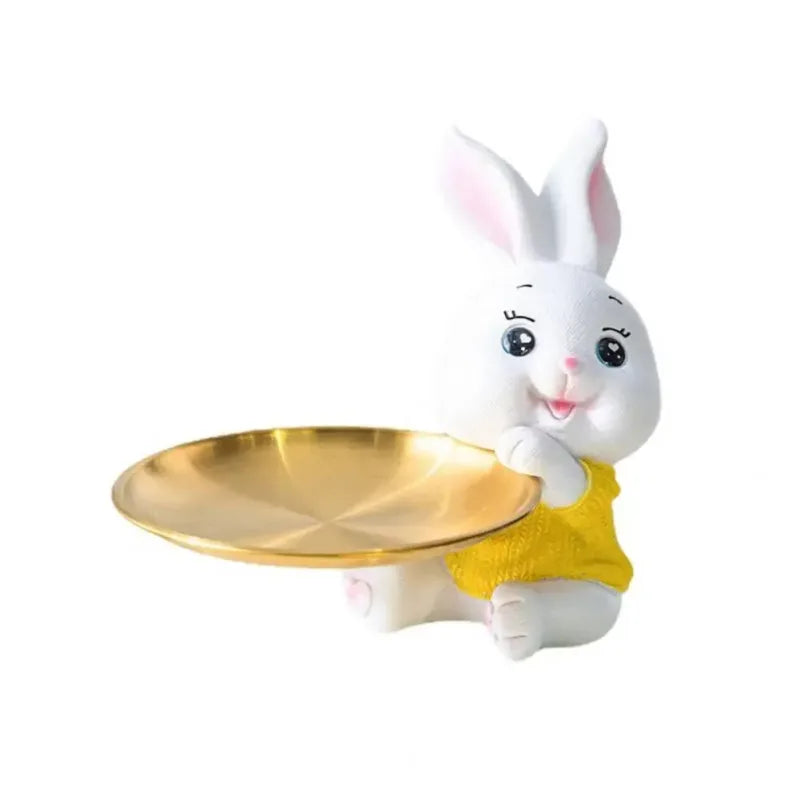 Joli Petit Porte-Plateau Lapin Blanc